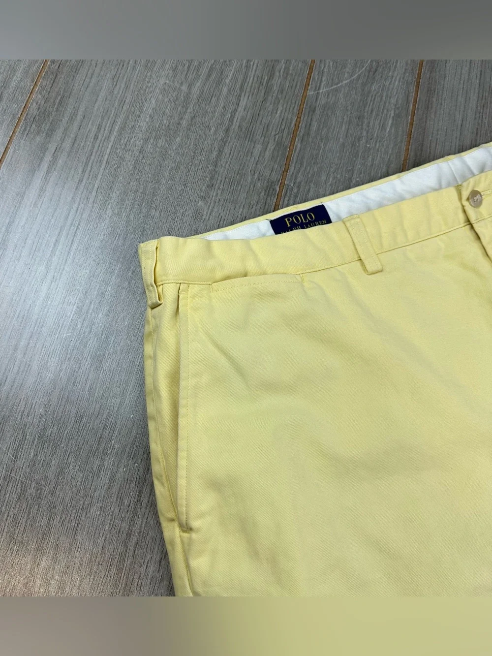 Polo Ralph Lauren Pants 44Bx30 BIG  (tag 46Bx32) Cotton Flat Front Yellow